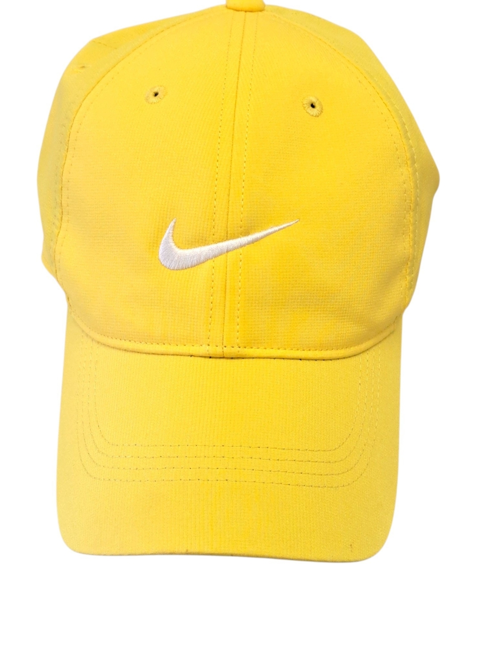 Nike Golf Yellow Adjustable Hat White Swoosh One Size Baseball Cap